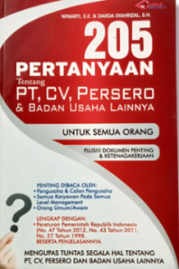 205 Pertanyaan Tentang PT, CV, Persero & Badan Usaha Lainya